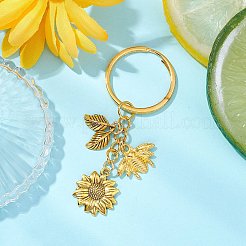 Porte-clés en alliage tournesol et abeille&nbsp;KEYC-JKC01061