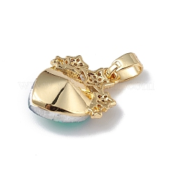 Colgantes de circonio cúbico transparente micro pavé de latón chapado en oro real de 18k&nbsp;KK-C015-08G-12