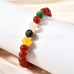 Braccialetti con perline rotonde di corniola naturale&nbsp;BJEW-M110-03A