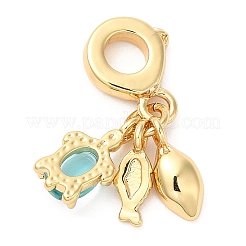 Ottone micro spianare pendenti zirconi&nbsp;KK-D027-06G