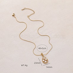 Colliers pour femmes avec pendentif en forme de larme en acier inoxydable 304 et perle d'imitation&nbsp;BY5835