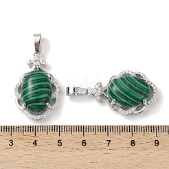 Pendenti ovali in malachite sintetica&nbsp;G-NH0025-15P-18