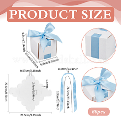 Boîtes carrées en papier pour ranger les bonbons de mariage&nbsp;AJEW-WH0609-744D