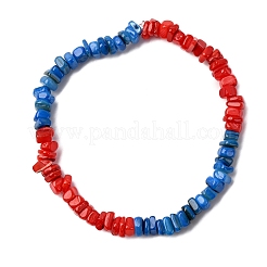 Braccialetti elastici in perline di conchiglie d'acqua dolce naturali tinte per uomo e donna&nbsp;BJEW-JB12477-01