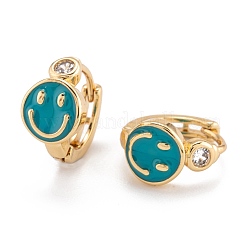 Orecchini a cerchio huggie in zirconi cubici trasparenti micro pavè&nbsp;EJEW-P187-G