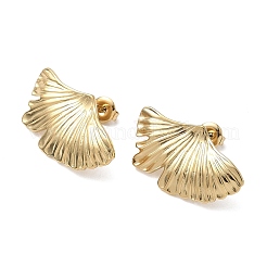 Boucles d'oreilles à tige en forme de feuille en acier inoxydable 304&nbsp;EJEW-K268-68G