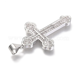 Pendentifs en laiton zircon cubique transparent&nbsp;ZIRC-O038-05P