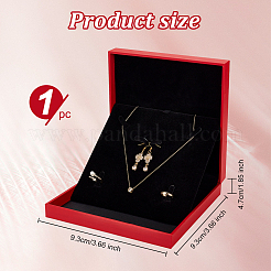 Quadratische Schmuckaufbewahrungsbox aus PU-Leder mit Flusen&nbsp;AJEW-WH0505-86B-01