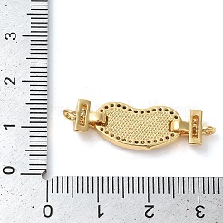 Gestellplattierte Messing-Mikropavé-Herz-Verbindungsanhänger mit klaren kubischen Zirkonia&nbsp;KK-K385-99G-01