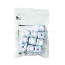 10 Stück undurchsichtige Acryl-Emaille-Perlen.&nbsp;ACRC-FS0001-02B