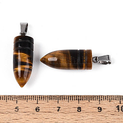 Natürlichen Tigerauge Anhänger&nbsp;G-N349-16P-02