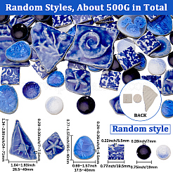 500 g 4 Stile Mosaikfliesen Porzellan Cabochons&nbsp;DIY-SP0007-74