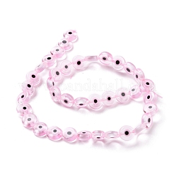 A mano a lume malocchio piatte fili di perle rotonde&nbsp;LAMP-L058-10mm-24