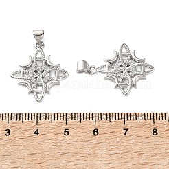 Pendentifs en laiton sertis de micro-pavés de zircone cubique transparente pour Halloween&nbsp;KK-H279-11E-P