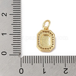 Vrais pendentifs en laiton plaqué 18k or véritable micro pavé zircone cubique clair&nbsp;KK-L216-002G-N