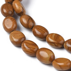 Perles de jaspe en bois jaune naturel&nbsp;G-Z006-A23