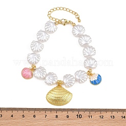 Bracelets à breloques en laiton émaillé océan pour femmes&nbsp;KK-CBA68DA-15B-G