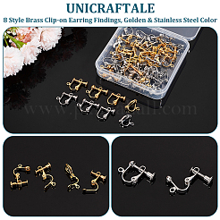 48 paio di orecchini a clip in ottone in 8 stili&nbsp;KK-UN0001-63