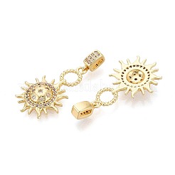 Pendentifs en laiton zircon cubique transparent&nbsp;KK-T075-80G