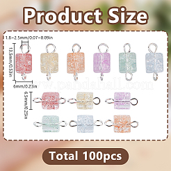 100 Stück Craquelé-Glas-Würfel-Verbindungsanhänger&nbsp;PALLOY-HY00066