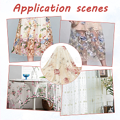 Gestickter Blumen-Polyester-Tüll-Spitzenstoff&nbsp;DIY-WH0449-31D