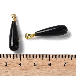 Pendenti a goccia di ossidiana naturale&nbsp;G-Q005-03G-01