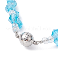 Armband aus gebogenen Röhrenperlen aus Glas und Messing mit Magnetverschluss aus Legierung&nbsp;BJEW-JB09853