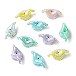 60 pièce de perles acryliques opaques à placage UV de 6 couleurs&nbsp;PACR-CJ0001-45