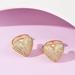 Messing Micro Pave klare Zirkonia Manschette Ohrringe&nbsp;EJEW-Q045-06G