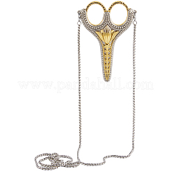 Vintage Nähschere aus Edelstahl und Eisen mit Kette für Handarbeiten&nbsp;NJEW-WH20004-10AG