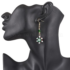 Boucles d'oreilles pendantes en perles de verre&nbsp;EJEW-MZ00501-04