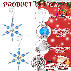 Décoration pendentif en verre flocon de neige de noël&nbsp;HJEW-GO00059