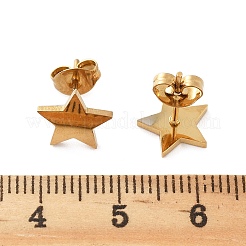 Pendientes de botón de acero inoxidable 304 con revestimiento iónico (IP)&nbsp;EJEW-Z040-58G