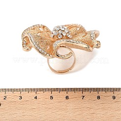 Justierbare Legierungsrhinestone-Fingerringe&nbsp;RJEW-P159-01KCG