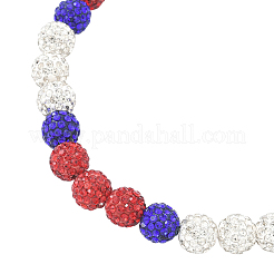 1 collana elasticizzata con perline rotonde e strass in argilla polimerica&nbsp;NJEW-SP0001-14D