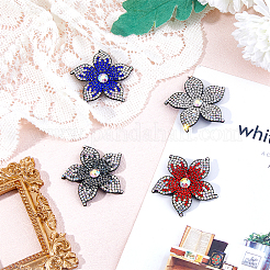 4 stücke 4 arten blume imitation leder & strass ornament zubehör&nbsp;DIY-FH0007-09