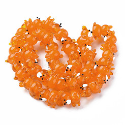Fili di perle di lampwork irregolari fatti a mano trasparenti&nbsp;LAMP-T007-19-B06