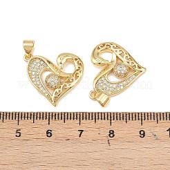 Pendentifs avec zircon cubiques à micro-pavés en laiton&nbsp;KK-P339-18G