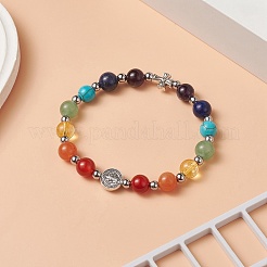 Stretch-Armband aus natürlichen und synthetischen Edelsteinperlen&nbsp;BJEW-JB09257