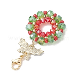Décorations de pendentif en verre de couronne de Noël&nbsp;X1-HJEW-TA00264