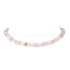 Collane da donna con rondelle di giada bianca naturale tinte color macaron e perline di vetro.&nbsp;NJEW-JN06593-01