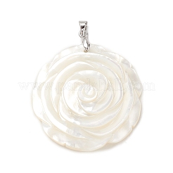 Pendentifs en coquille blanche naturelle&nbsp;BSHE-E029-03P-02