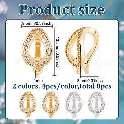 8 Stück 2 Farben Messing Micro Pave klare Zirkonia Twister Verschluss&nbsp;FIND-BC0004-03