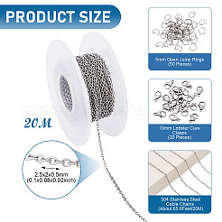 Kits de joyería de cadena de cable de acero inoxidable 304 resistentes al deslustre para diy&nbsp;DIY-PJ0001-41B