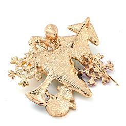 Tema natalizio in lega di zinco dorata con spille di strass&nbsp;JEWB-B018-01G-04