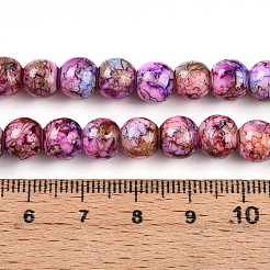 Chapelet de perles en verre baking paint&nbsp;DGLA-N003-8mm-B03