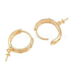 Risultati dell'orecchino a cerchio huggie in ottone con micro pavé di zirconi chiari&nbsp;KK-CBA2DE6-15G