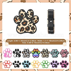 14 pz 14 stili perline in silicone ecologico per uso alimentare con stampa della zampa del cane&nbsp;SIL-YW0002-02