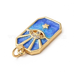 Porte micro ouvrent pendentifs zircone cubique en laiton de placage&nbsp;KK-H431-35G