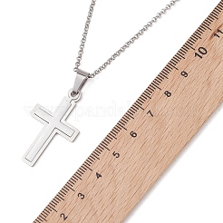 Religiöser Kreuzanhänger aus Edelstahl 201&nbsp;NJEW-JN05995